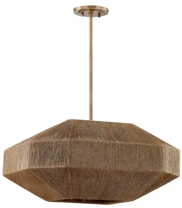 Laken Chandelier - Patina Brass/Natural Jute - Troy Lighting - Brown