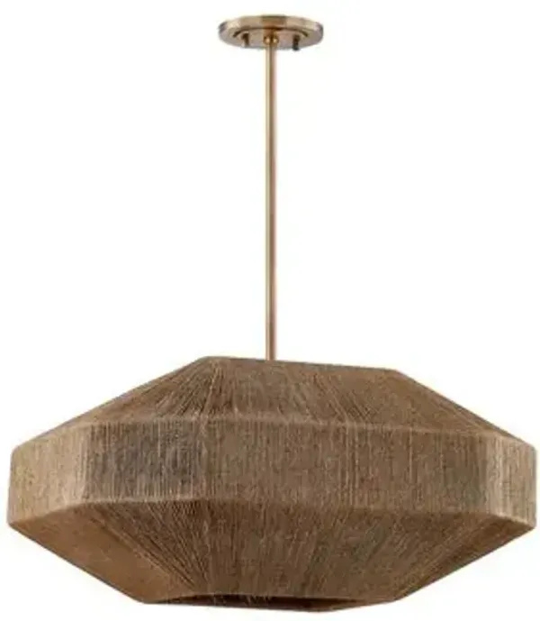 Laken Chandelier - Patina Brass/Natural Jute - Troy Lighting - Brown