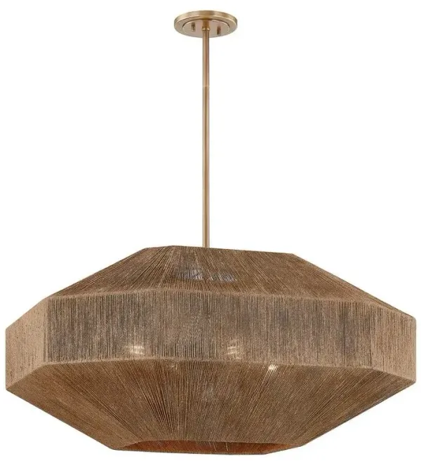 Laken Chandelier - Patina Brass/Natural Jute - Troy Lighting - Brown