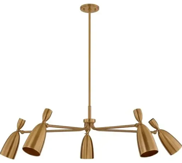 Spade 5-Light Chandelier - Patina Brass - Troy Lighting - Gold