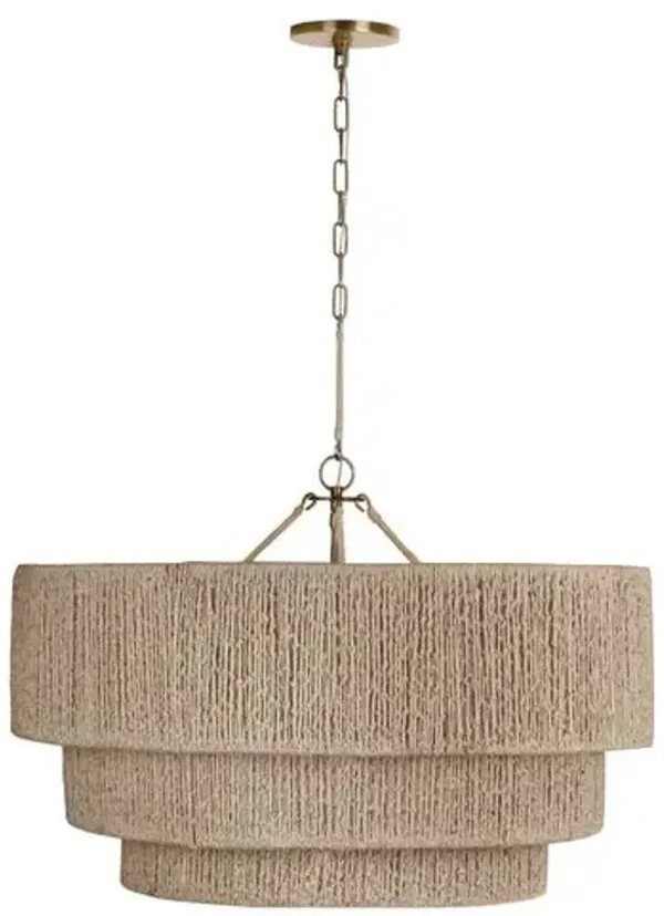 Reza Chandelier - Patina Brass/Natural Jute - Troy Lighting - Brown