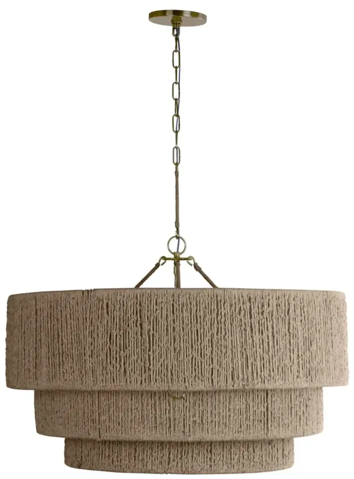 Reza Chandelier - Patina Brass/Natural Jute - Troy Lighting - Brown