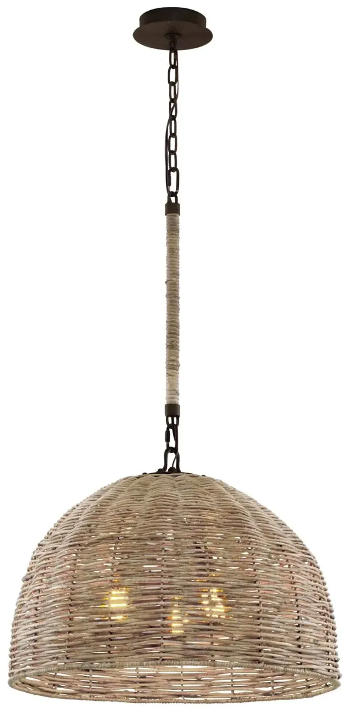 Huxley Chandelier - Textured Bronze/Rattan - Troy Lighting - Brown