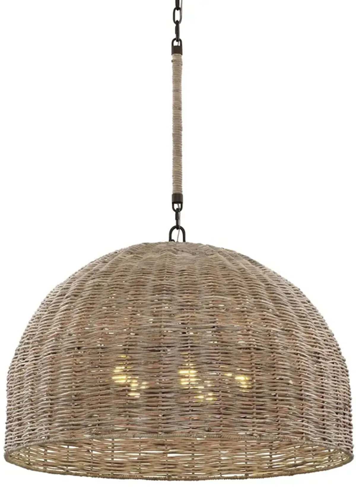 Huxley Chandelier - Textured Bronze/Rattan - Troy Lighting - Brown