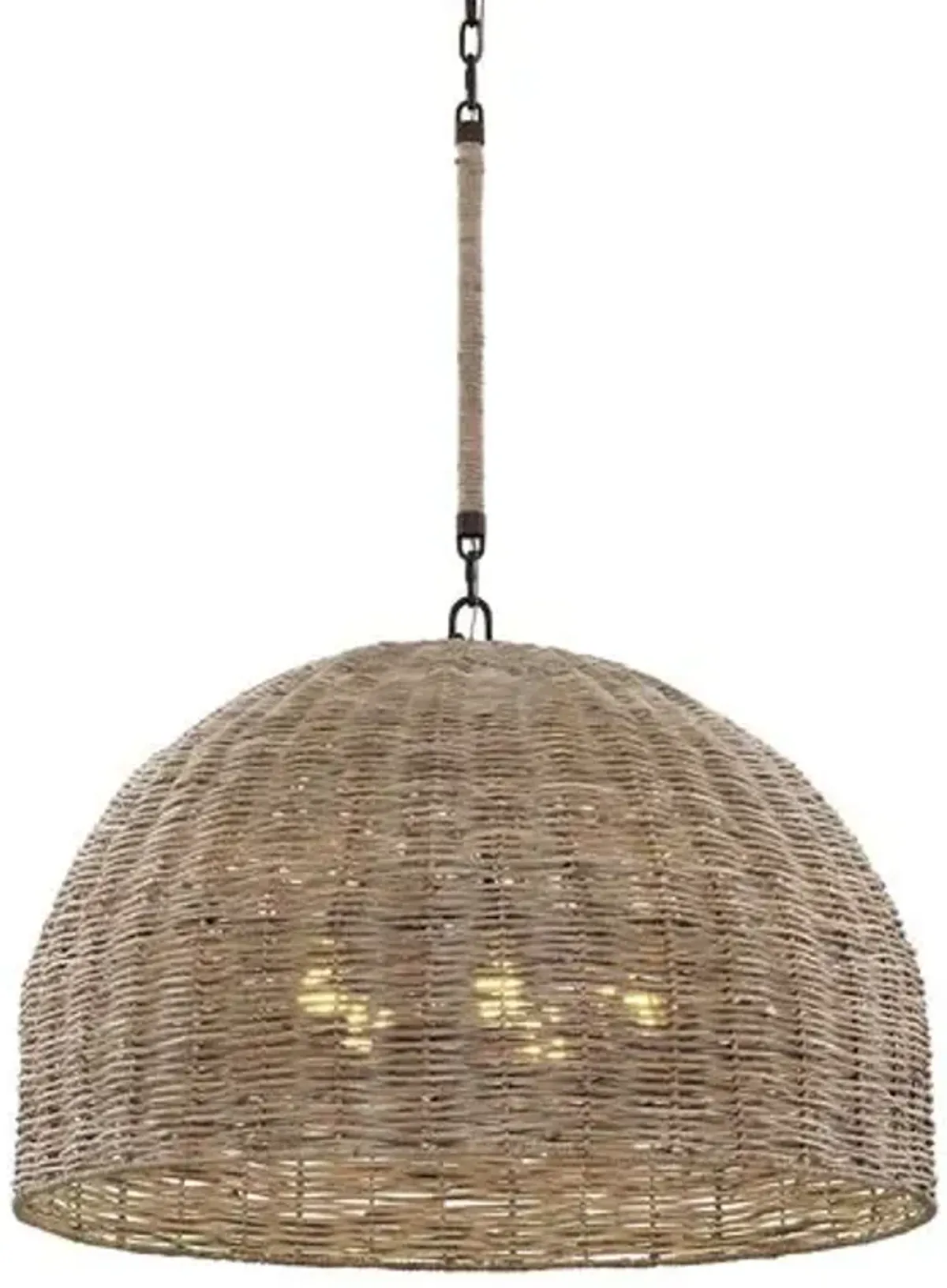 Huxley Chandelier - Textured Bronze/Rattan - Troy Lighting - Brown