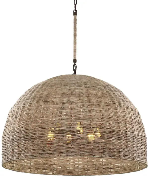 Huxley Chandelier - Textured Bronze/Rattan - Troy Lighting - Brown