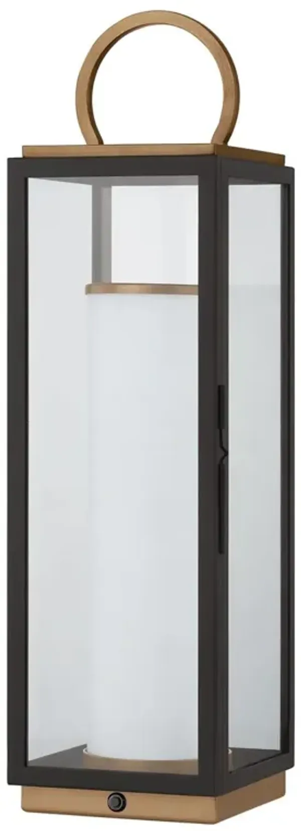 Gareth Outdoor Rechargeable Table Lamp - Patina Brass/Textured Black/Clear - Troy Lighting