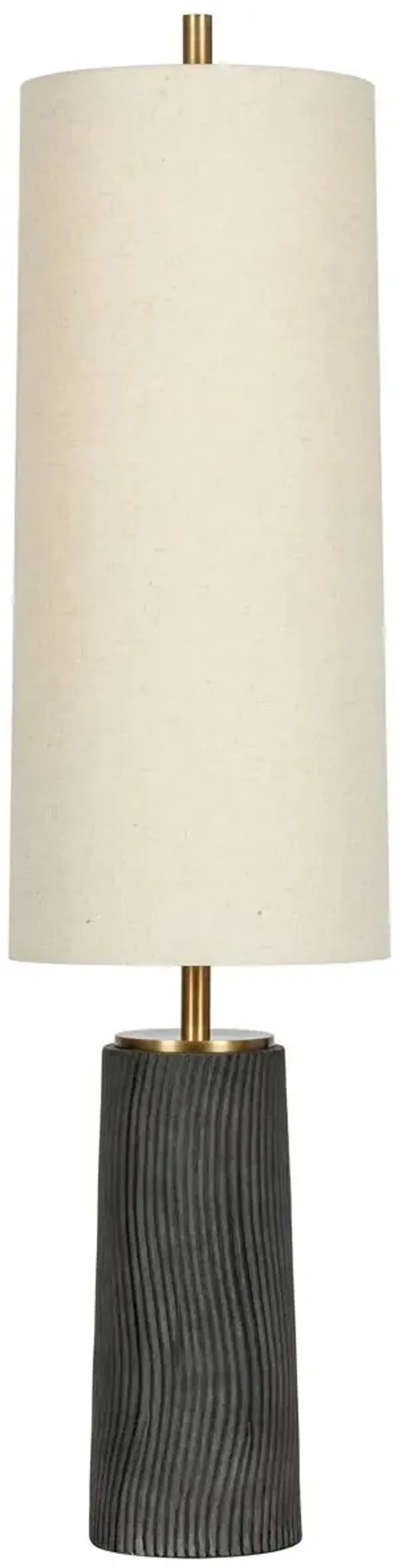 Thane Ceramic Floor Lamp - Meditation Grey/Natural Linen - Troy Lighting