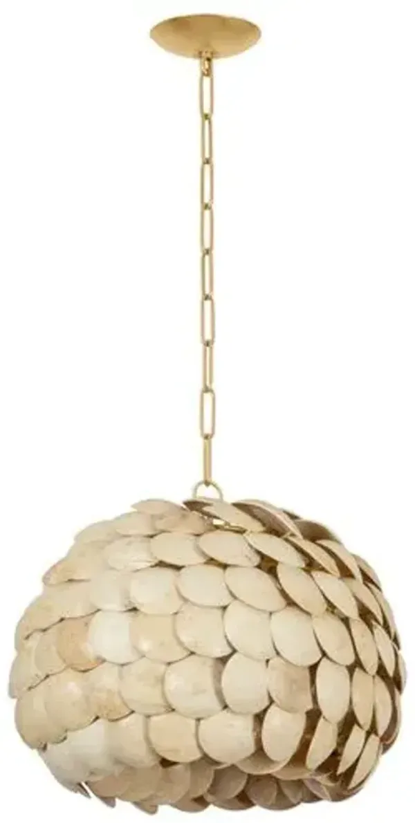 Edric Pendant - Vintage Gold Leaf/Coco Shell - Troy Lighting