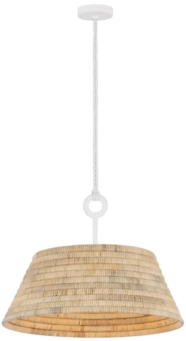 Sequoia Rattan Pendant - Troy Lighting - White