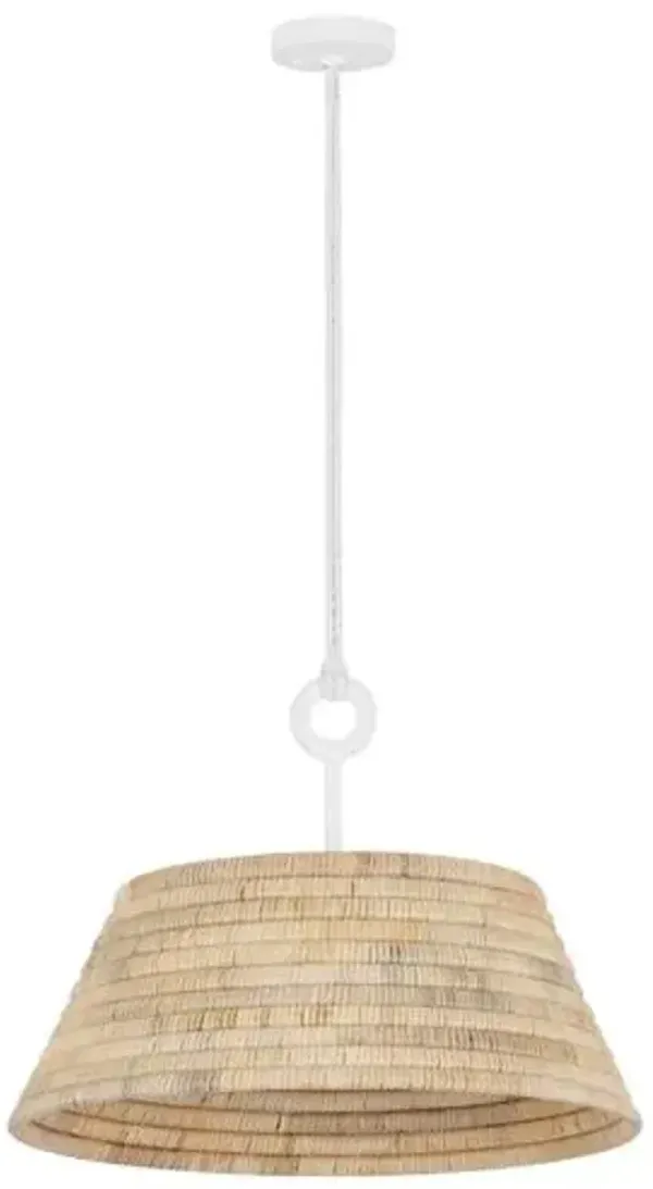Sequoia Rattan Pendant - Troy Lighting - White
