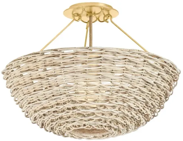 Campo Semi Flush - Vintage Gold Leaf/Light Natural Wicker - Troy Lighting