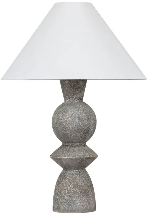 Cyrah Ceramic Table Lamp - Lunar Grey/White Linen - Troy Lighting - Gray