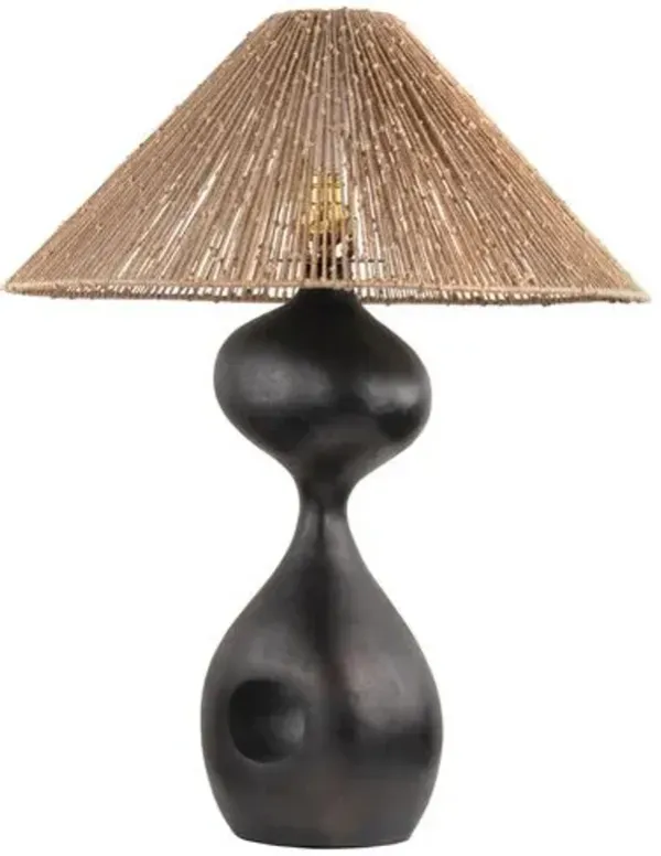 Rhu Table Lamp - Bronze/Natural Jute - Brown