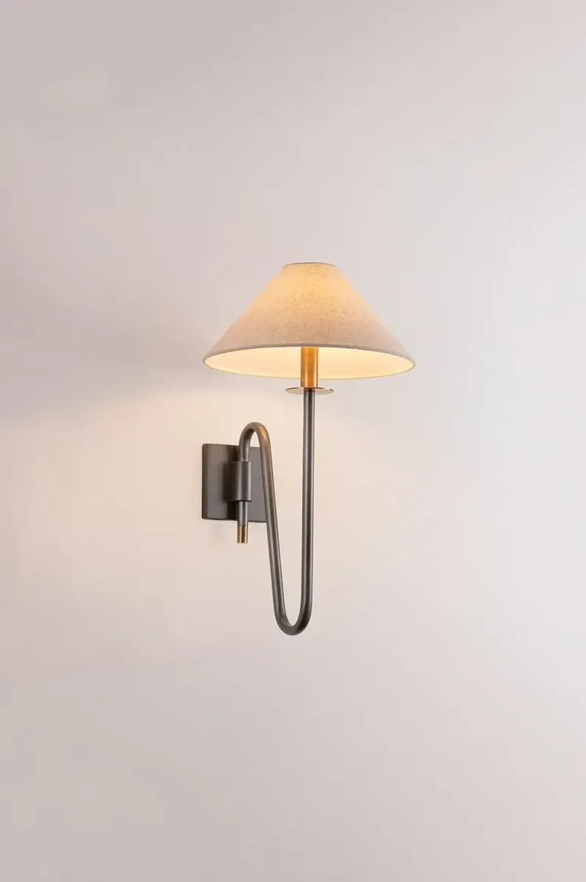 Mateo Wall Sconce - Patina Brass/Graphite/Natural Linen - Troy Lighting - Multi