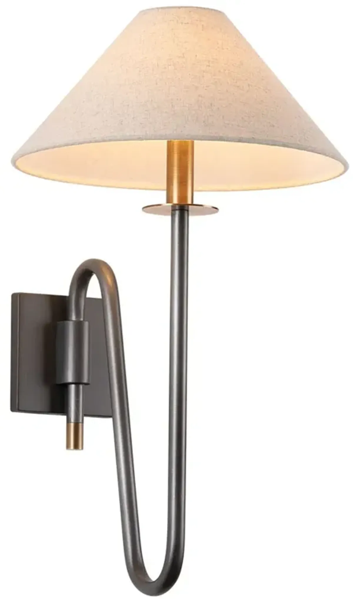 Mateo Wall Sconce - Patina Brass/Graphite/Natural Linen - Troy Lighting - Multi