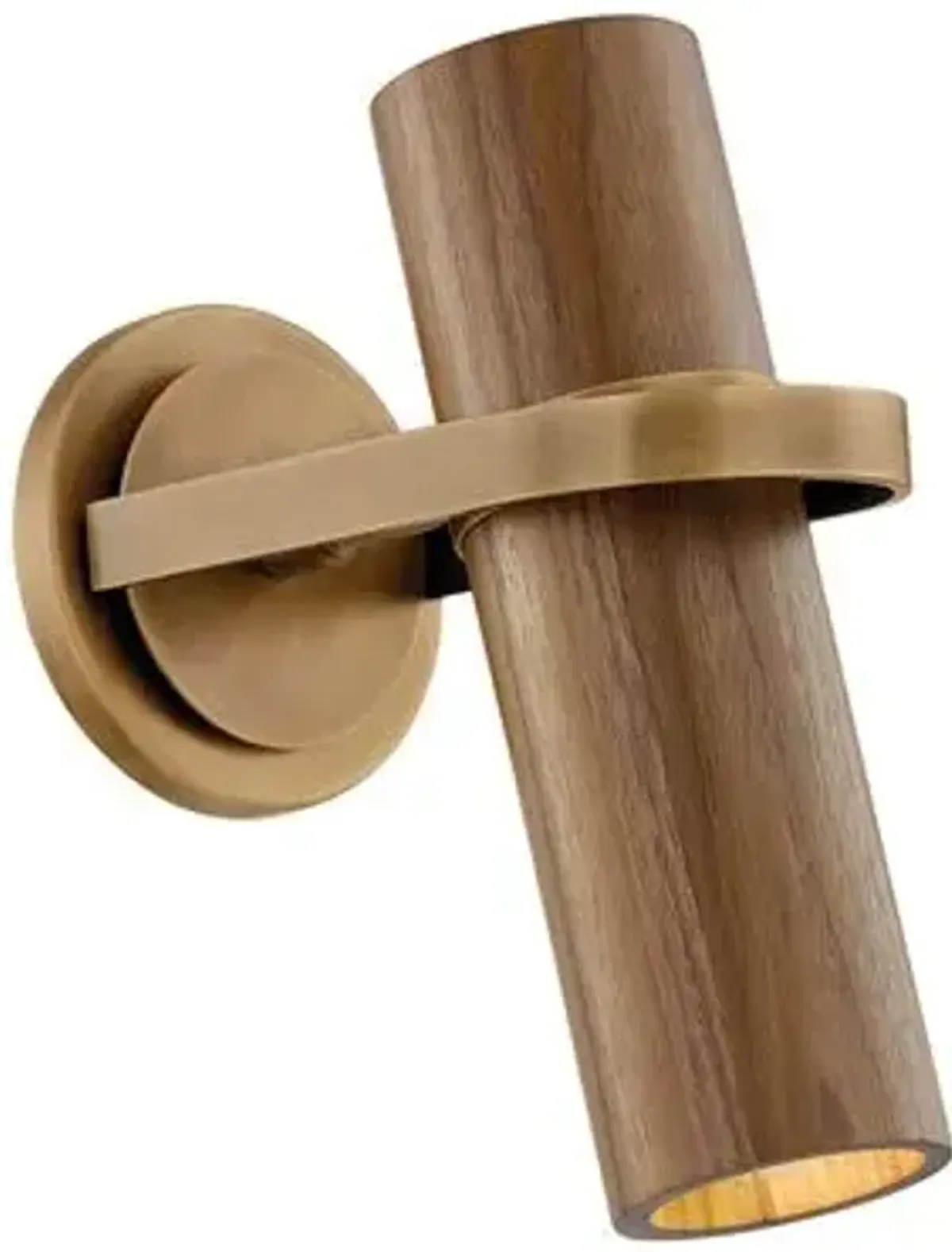 Lennox Wall Sconce - Patina Brass/Walnut - Troy Lighting - Handcrafted - Brown