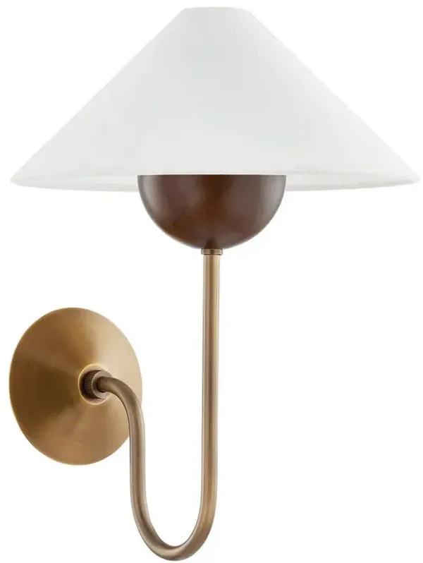 Evan Wall Sconce - Patina Brass/Textured Linen - Troy Lighting - Gold