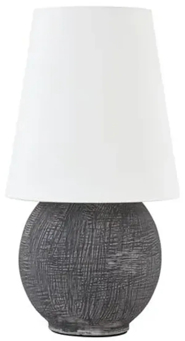 Ismera Portable Rechargeable Ceramic Table Lamp - Greystone/White