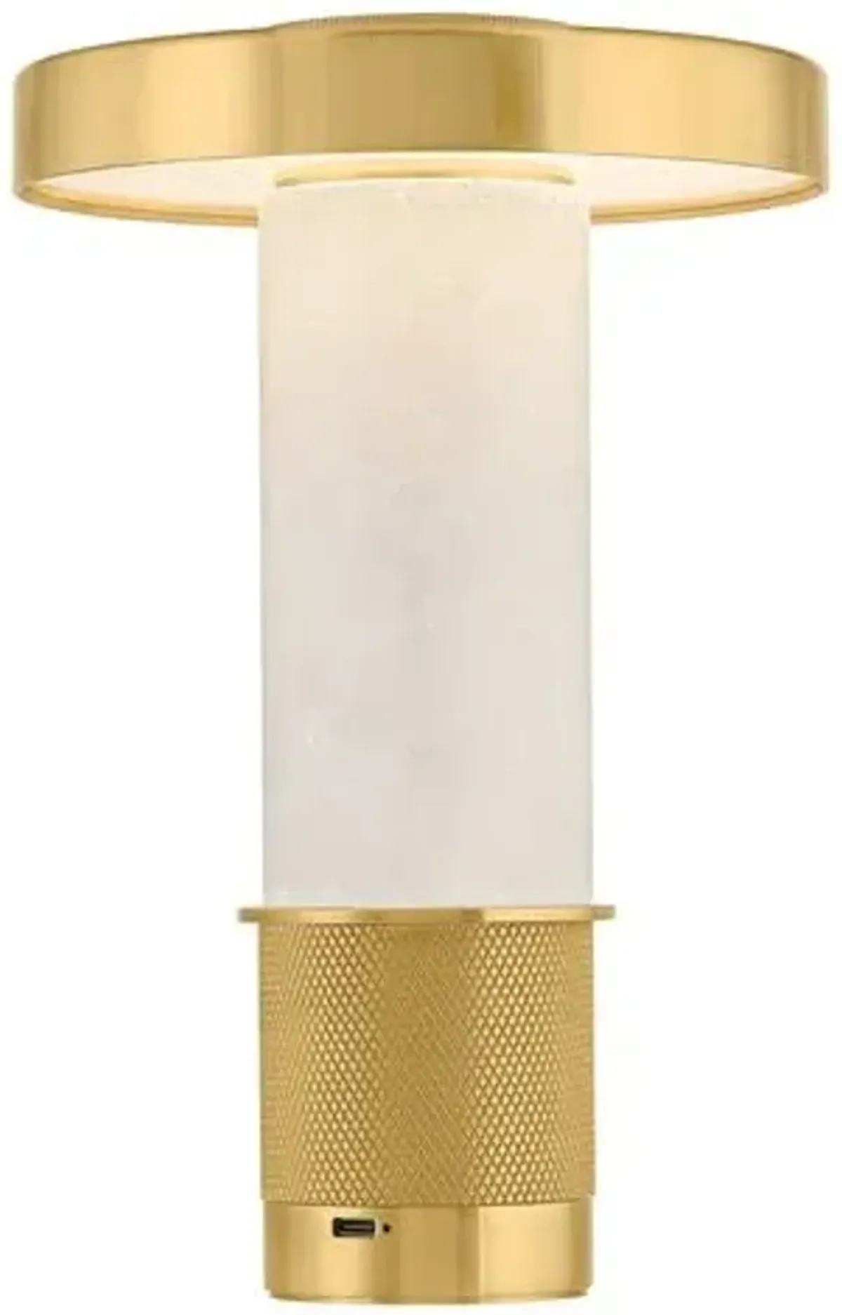 Vaelric Portable Rechargeable Table Lamp - Alabaster/Aged Brass - Gold
