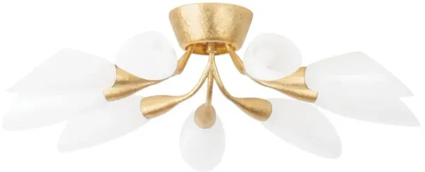 Loric Semi Flush, Vintage Gold Leaf/Cloud