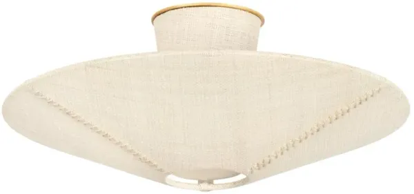 Marionne Semi Flush, Gold Leaf/Natural Saguran