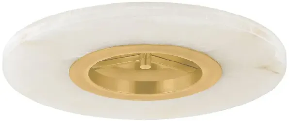 Elsinore Semi Flush, Aged Brass/Alabaster