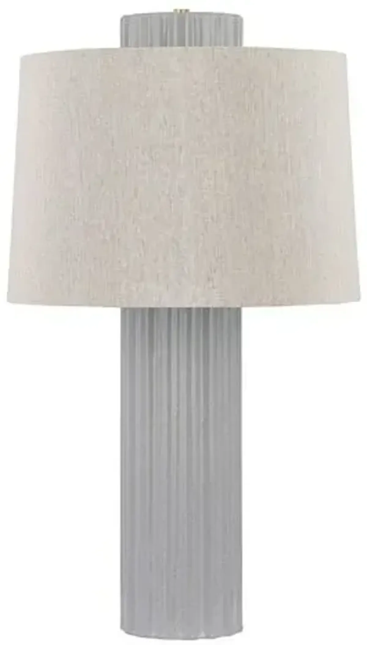 Winry Ceramic Table Lamp - Shell Grey/Natural Linen - Gray