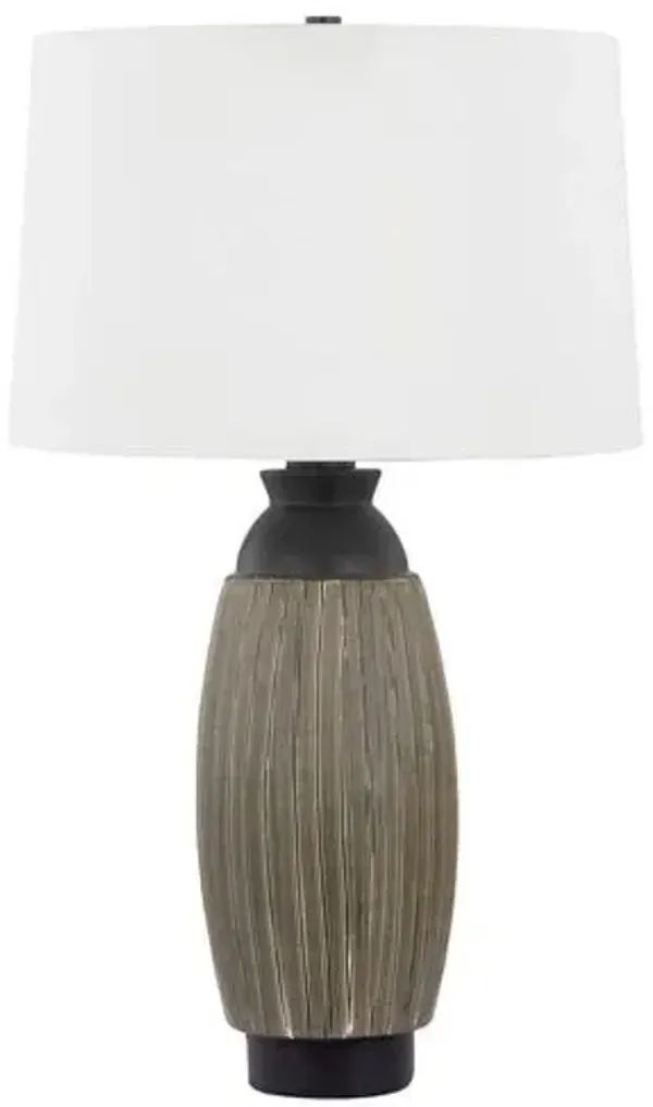 Cyris Ceramic Table Lamp - Distressed Bronze/Cultured Black