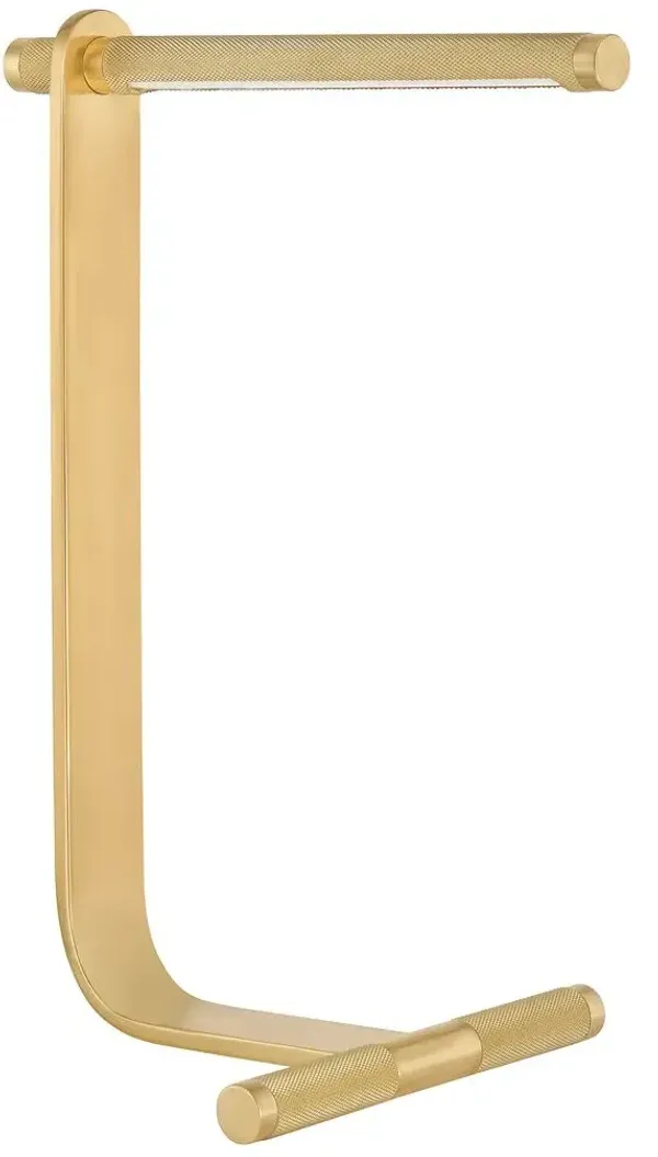 Zephan Table Lamp - Aged Brass - White