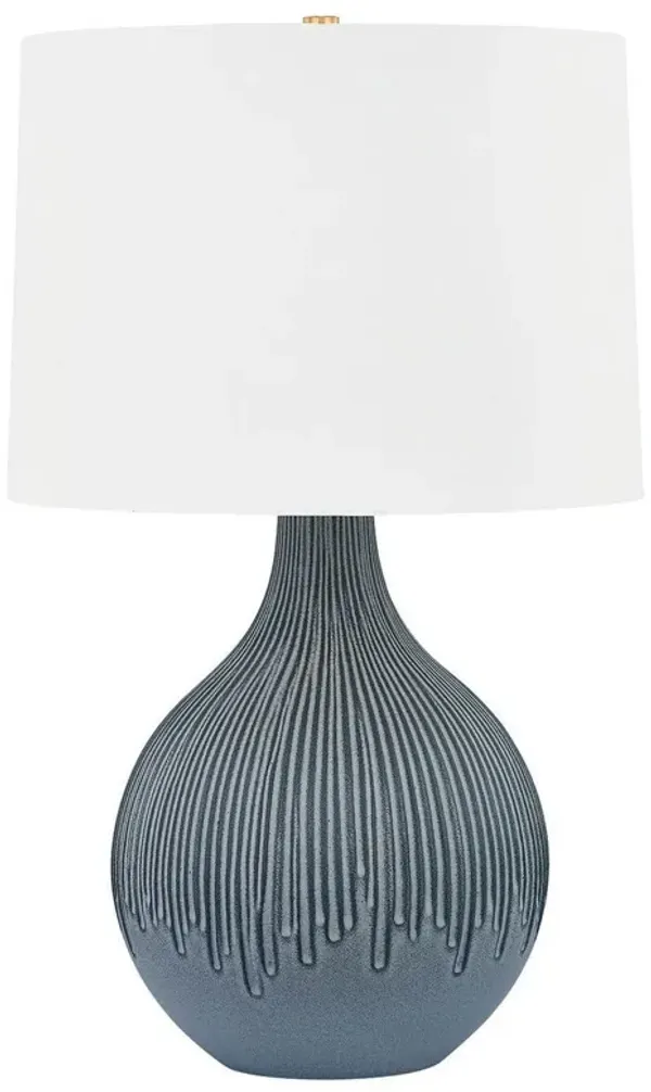 Auralie Ceramic Table Lamp - Providence Blue/White