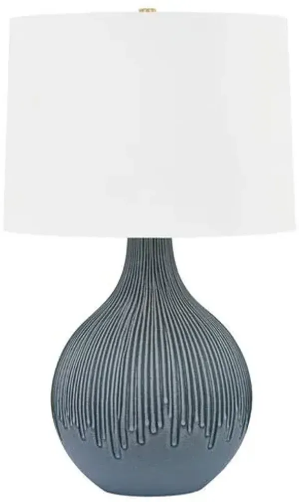 Auralie Ceramic Table Lamp - Providence Blue/White