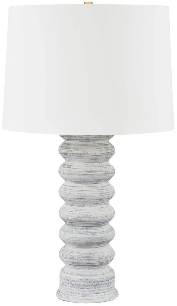 Clove Ceramic Table Lamp - Grey White/White