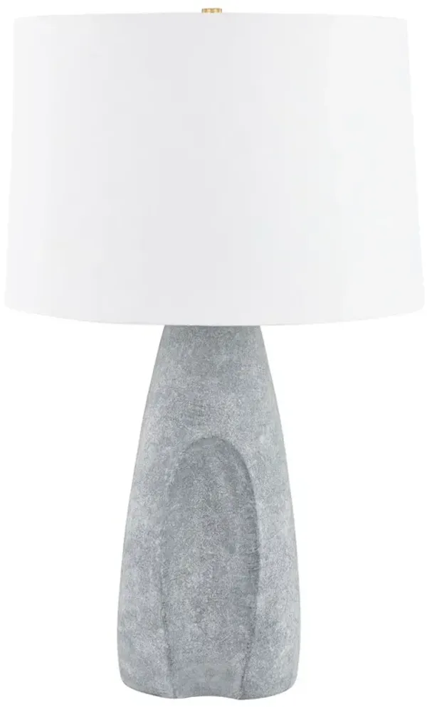Ellery Ceramic Table Lamp - Stonewash/Textured Linen - Multi