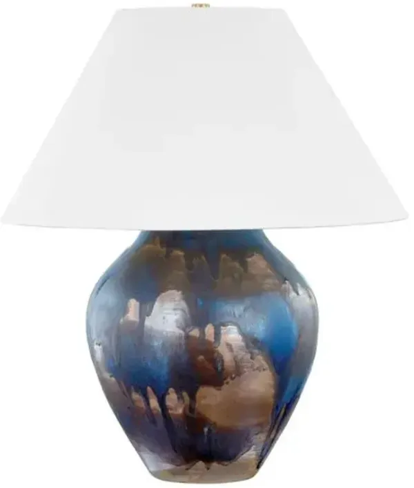 Iridessa Ceramic Table Lamp - Silt Blue/White