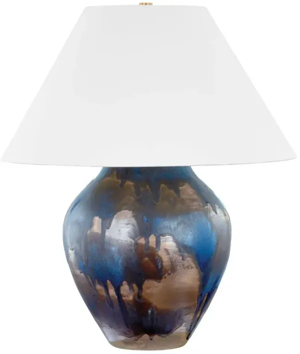 Iridessa Ceramic Table Lamp - Silt Blue/White