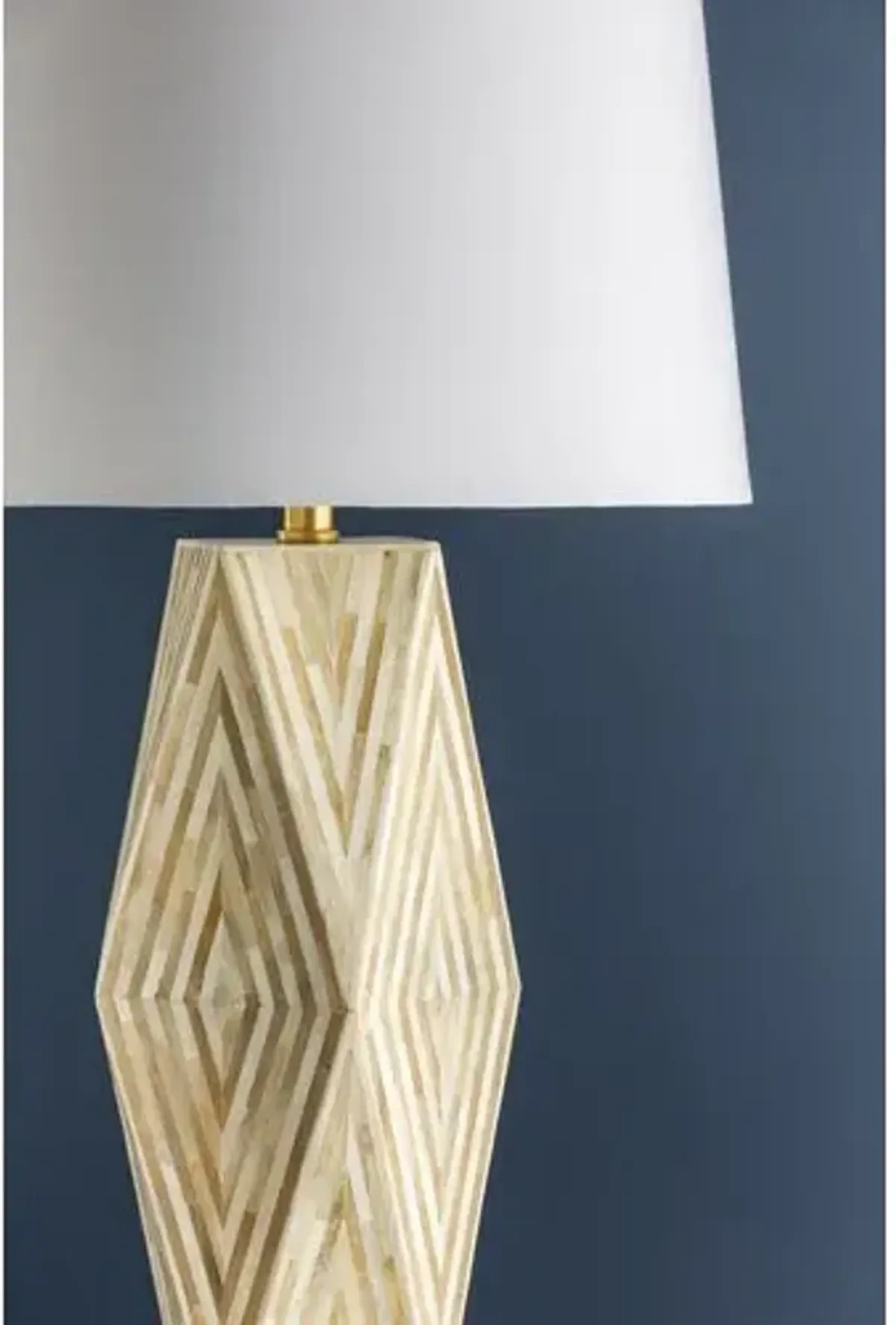 Elion Bone Inlay Table Lamp - Natural/White