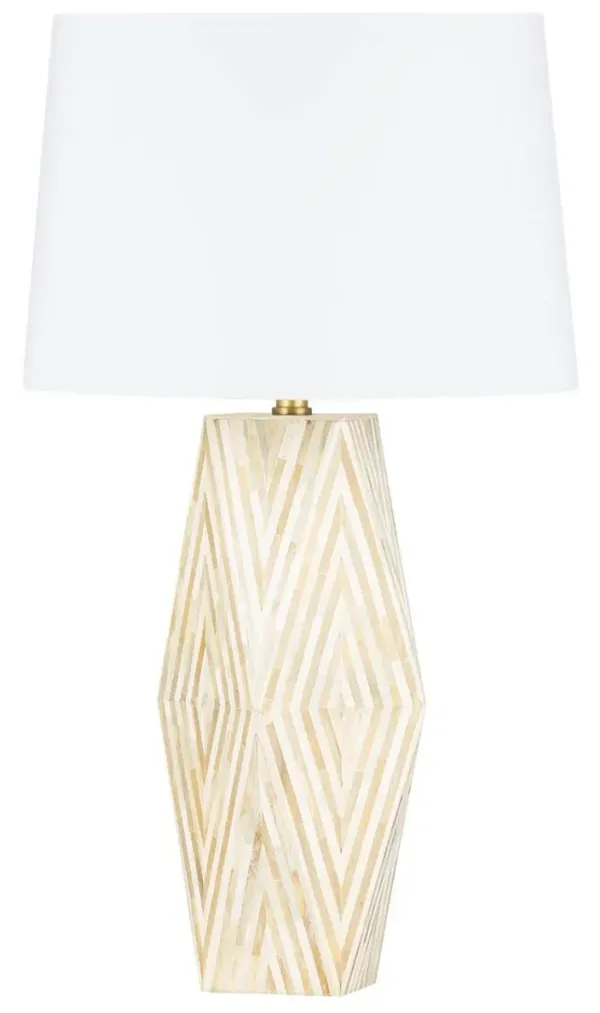 Elion Bone Inlay Table Lamp - Natural/White
