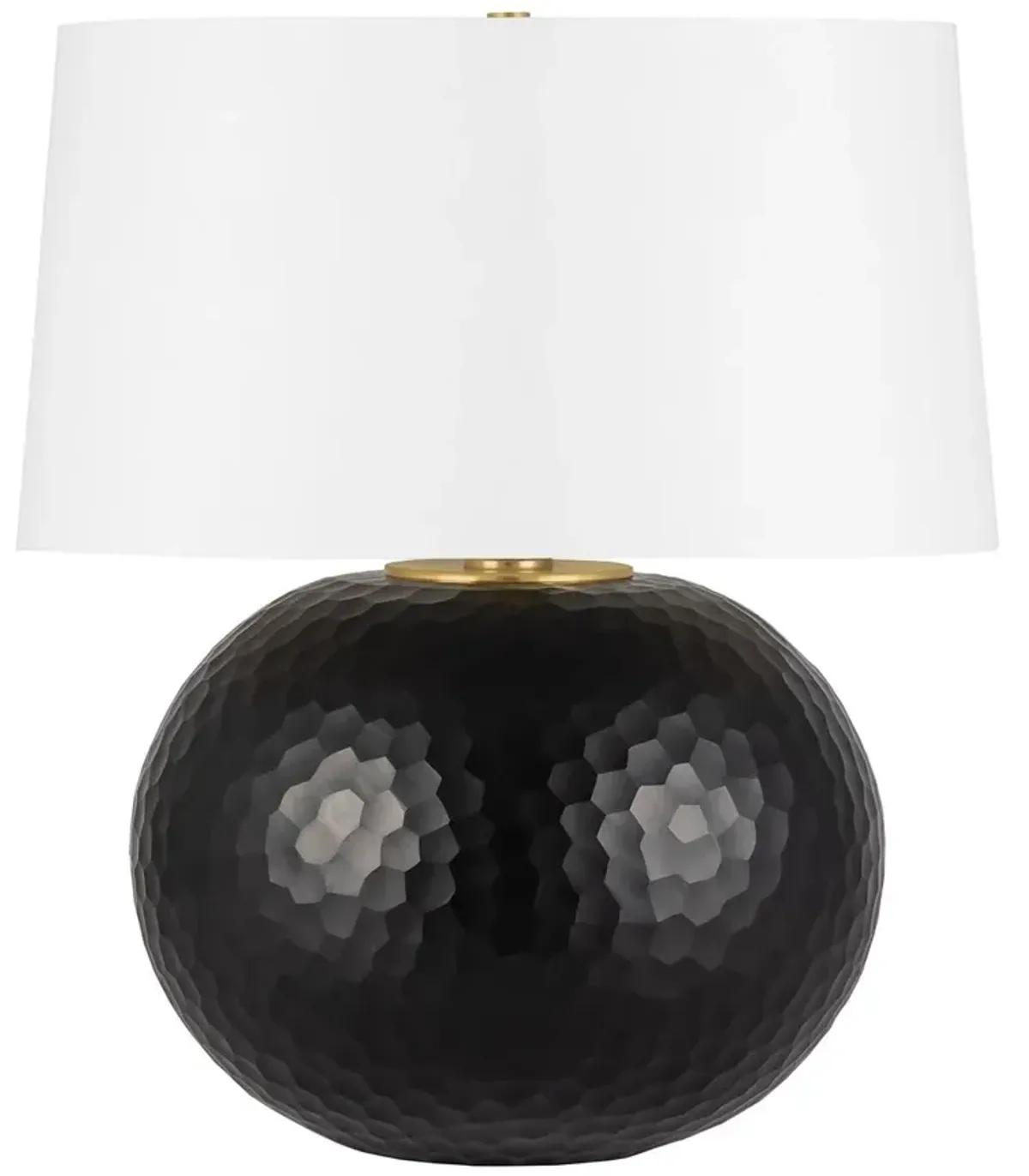 Alaric Hand-Cut Glass Ball Table Lamp - Black/White