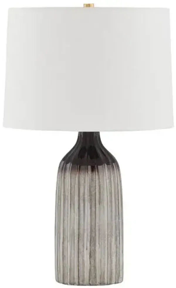 Elarine Ceramic Table Lamp - Affogato/Textured Linen - Brown