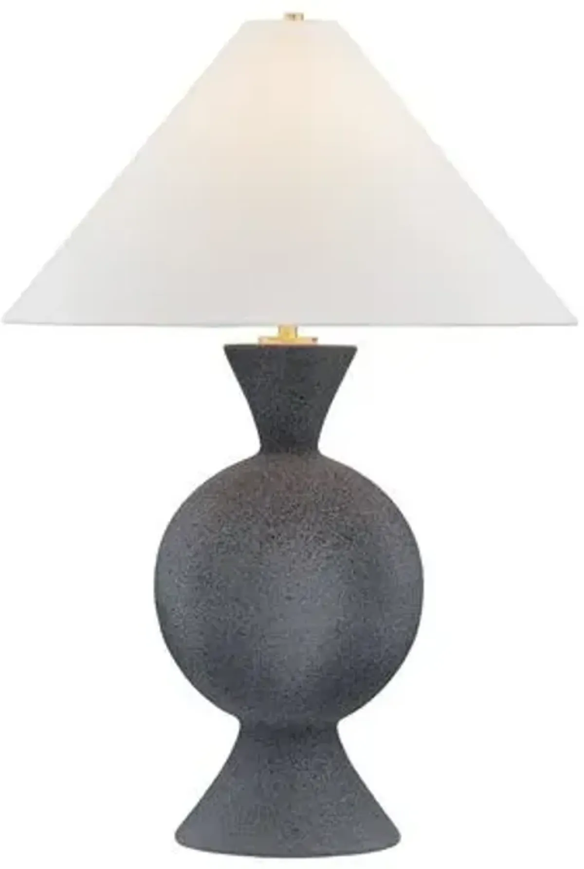 Brivan Ceramic Table Lamp - Pale Midnight/White Linen - Blue