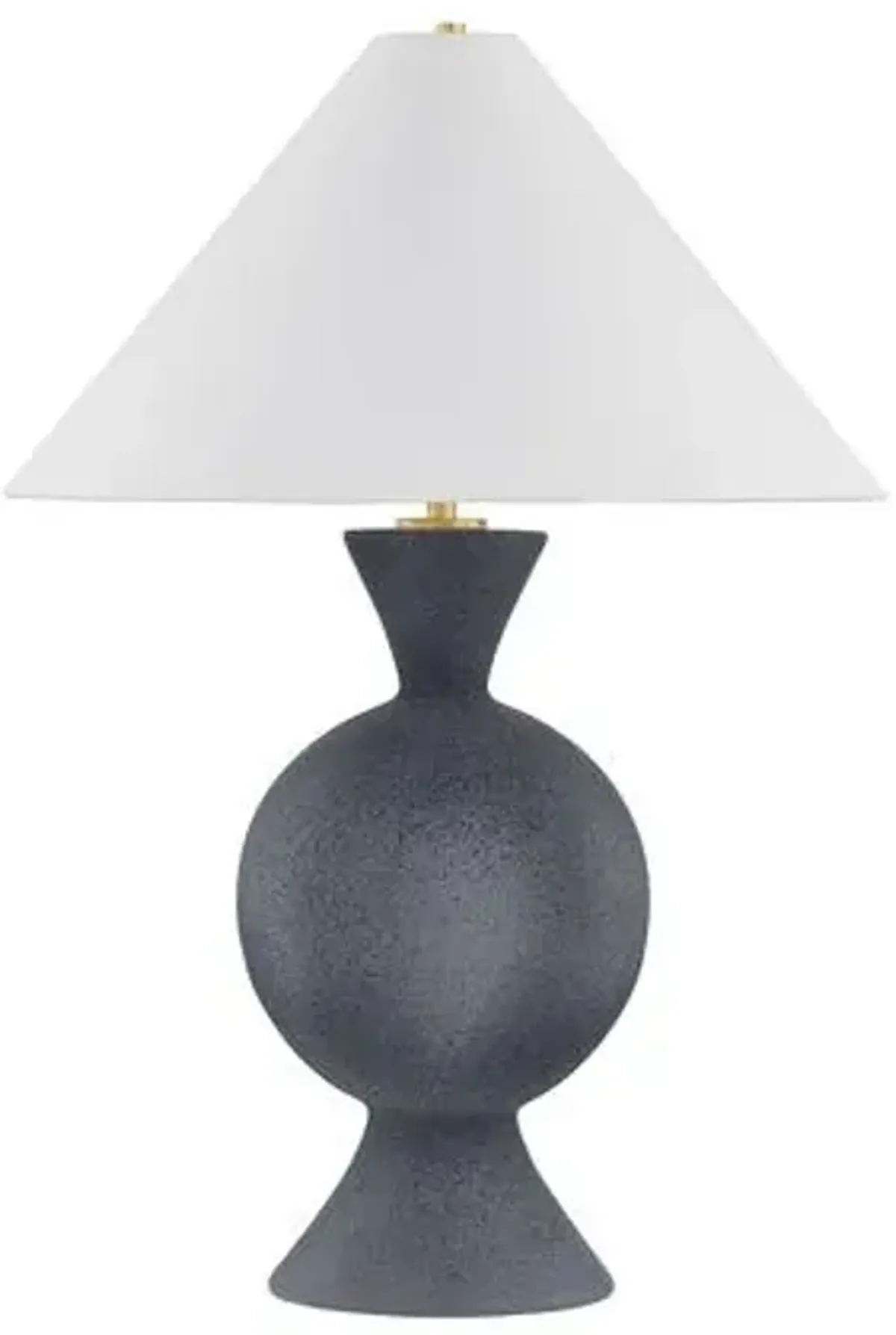 Brivan Ceramic Table Lamp - Pale Midnight/White Linen - Blue
