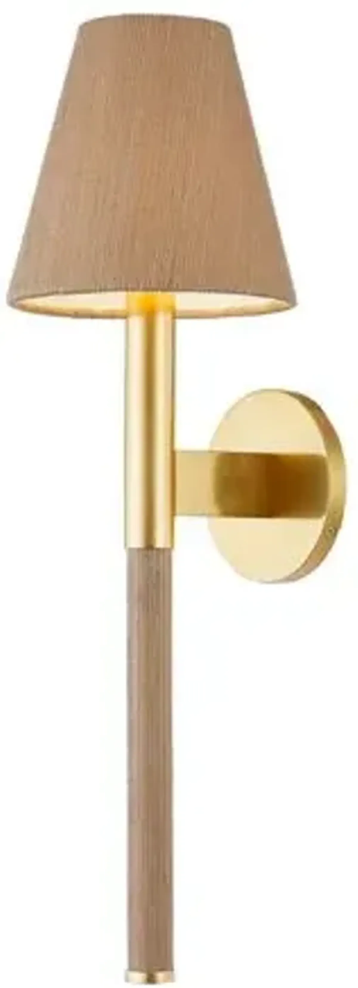 Azrin Wall Sconce - Aged Brass/Natural Grasscloth - Gold