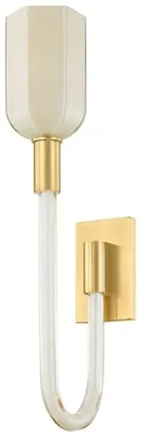 Dain Park Wall Sconce - Aged Brass/Champagne Glass - Gold