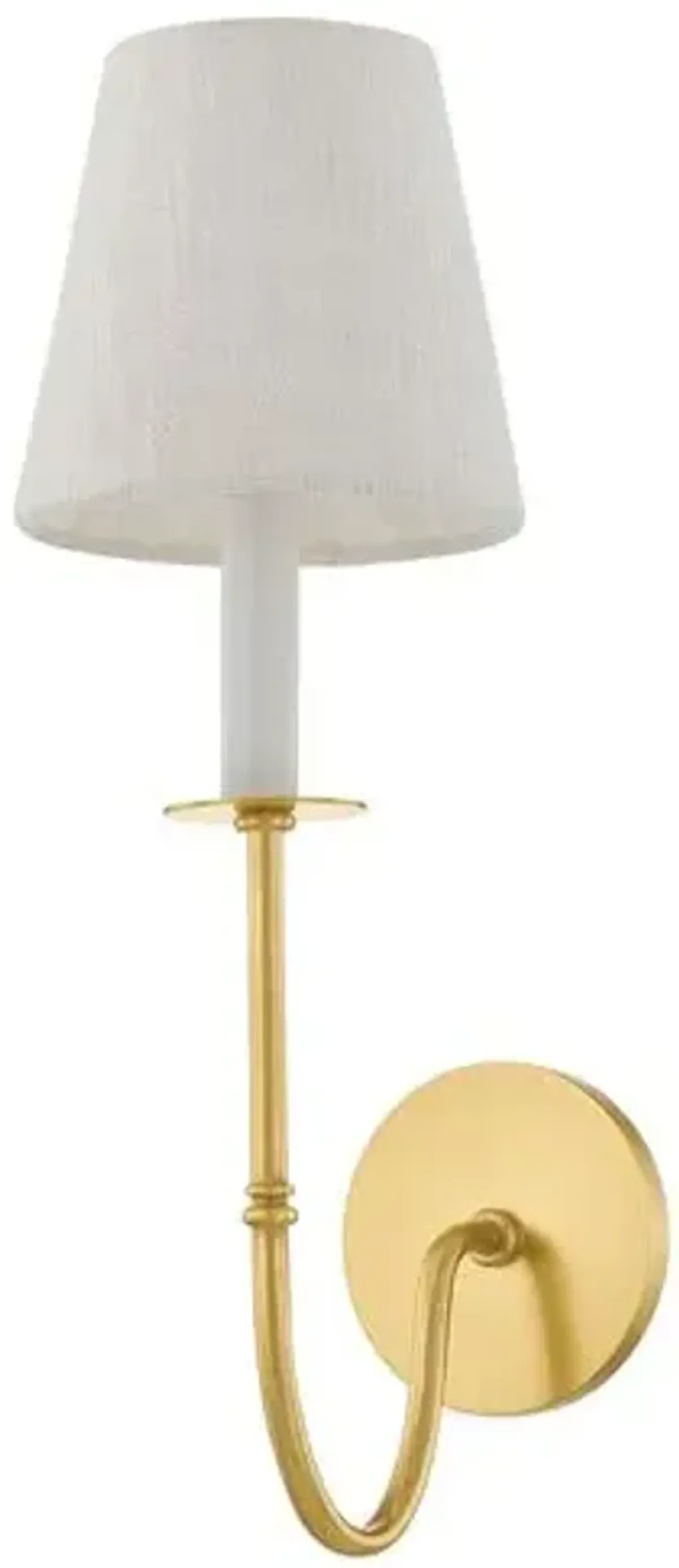 Ariselle Wall Sconce - Aged Brass/Textured Linen - Gold