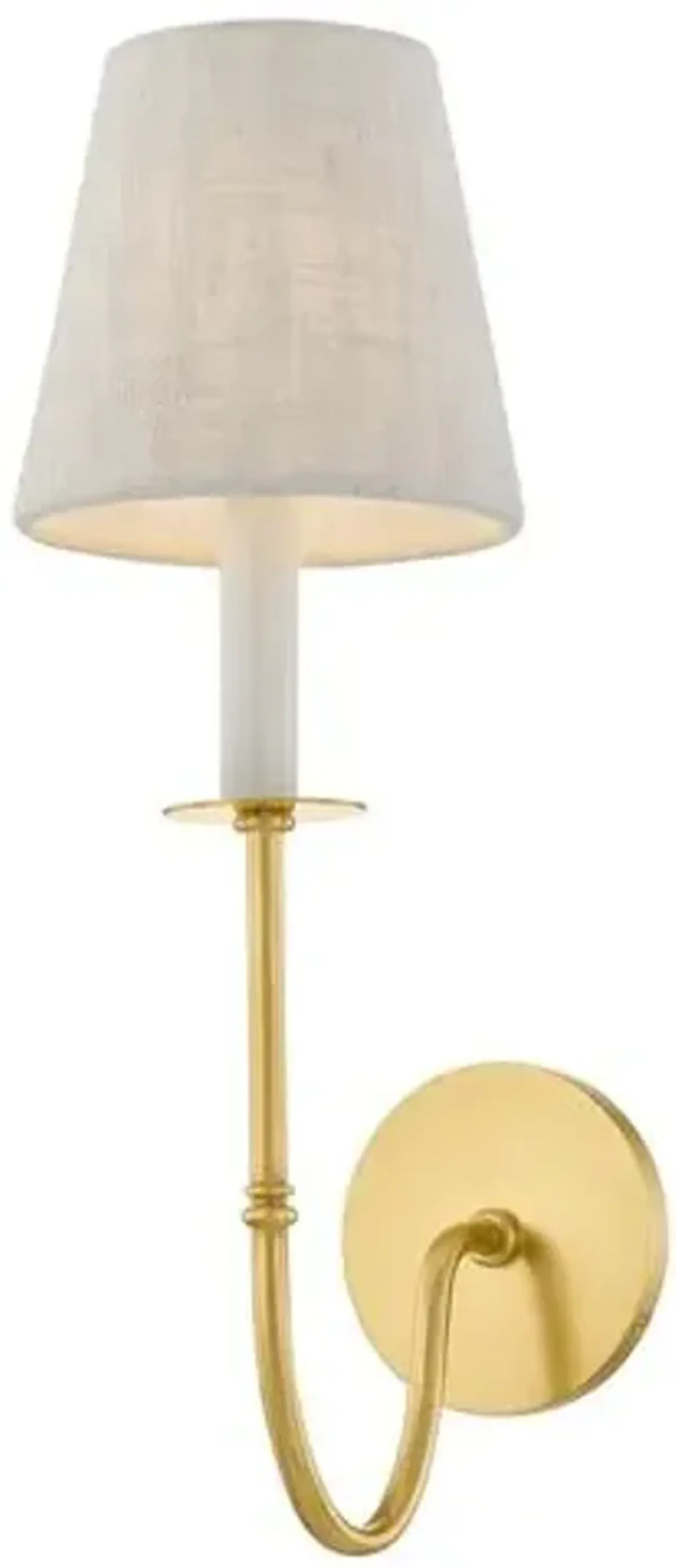 Ariselle Wall Sconce - Aged Brass/Textured Linen - Gold