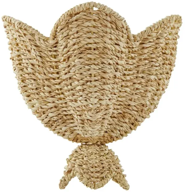 Orsten Wall Sconce - Aged Brass/Light Natural Twisted Palm Leaves - Handcrafted - Brown