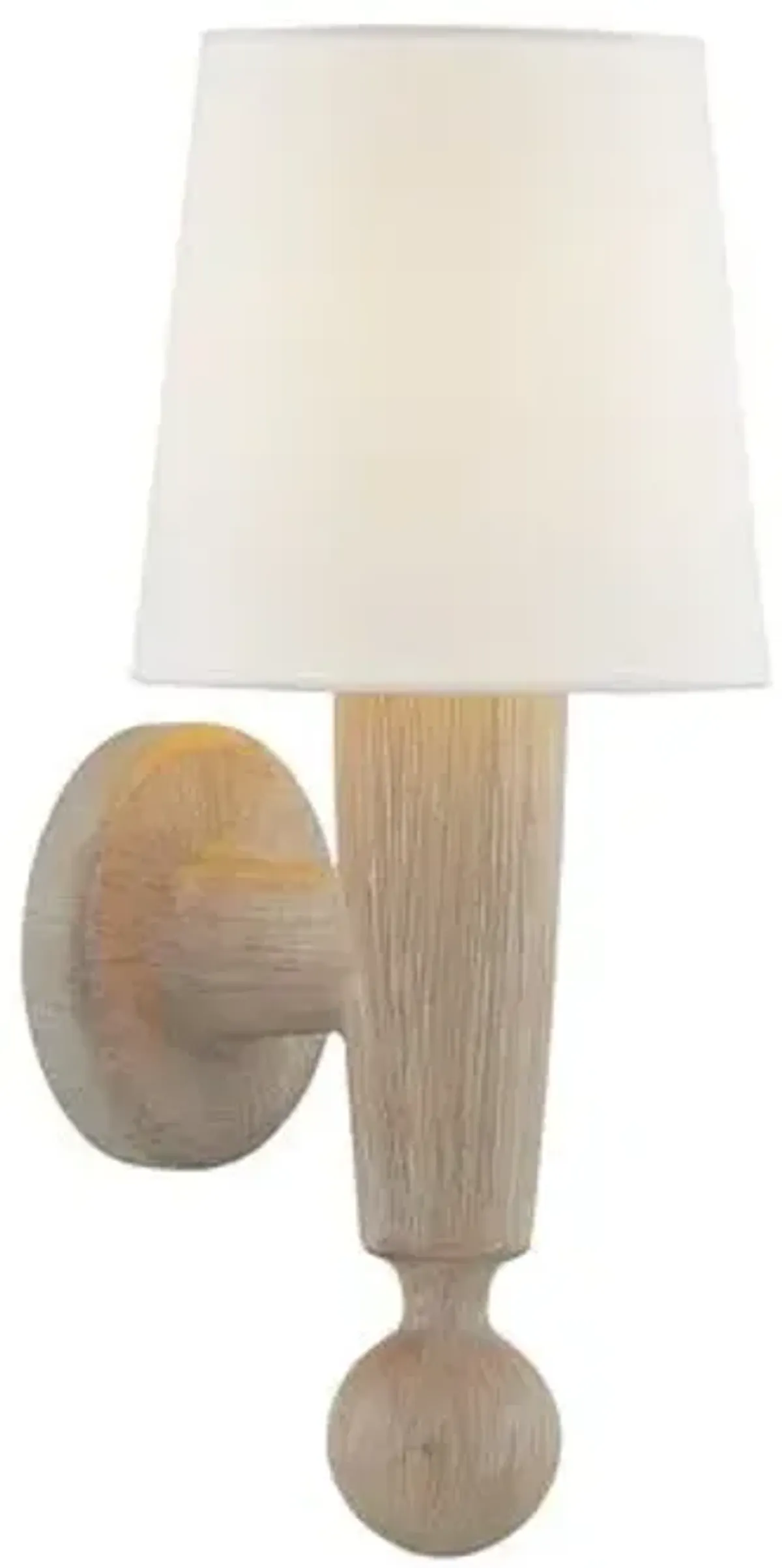 Thiora Wall Sconce - Natural Wood/Textured Linen - Beige