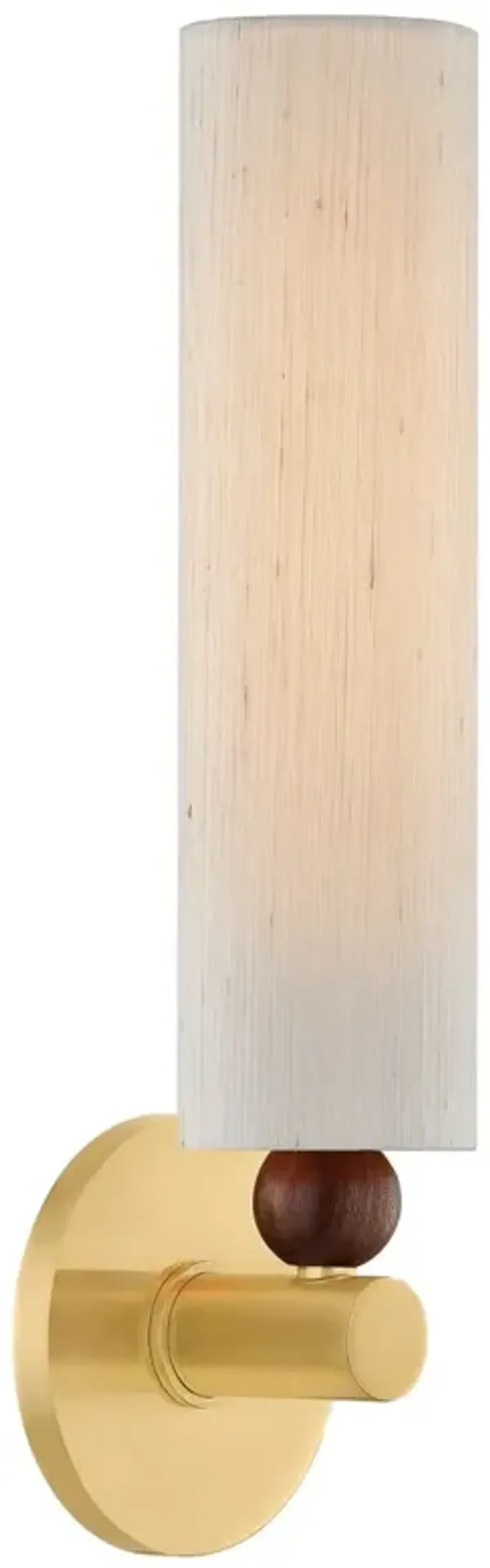 Reyn Wall Sconce - Aged Brass/Raw Silk - Mandy Cheng for Mitzi - Gold