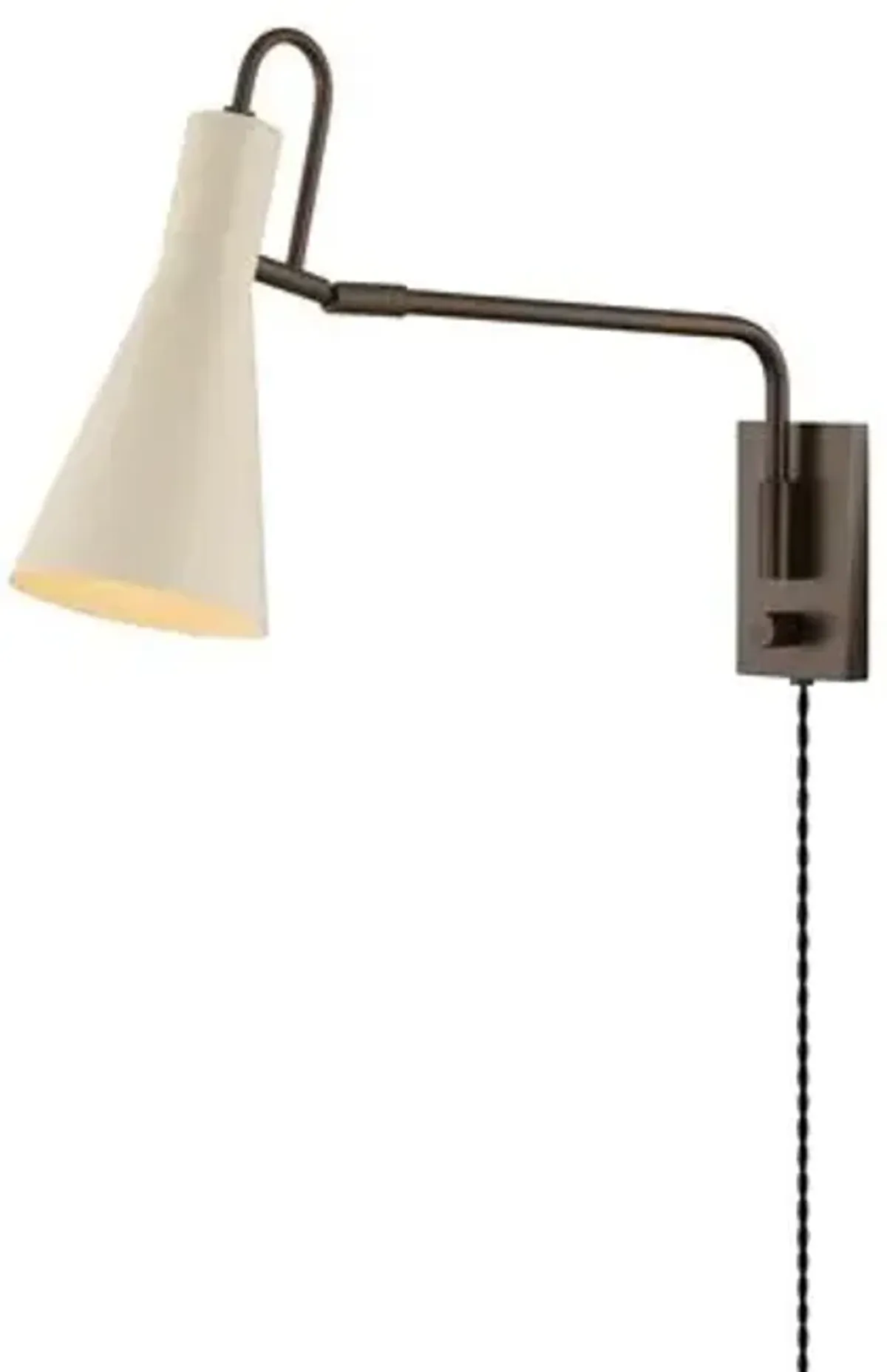 Seriane Plug-In Wall Sconce - True Bronze/Soft Bisque - Brown